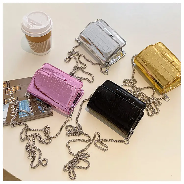 Golden Croc Leather Shoulder Crossbody Bag for Women — feature 25