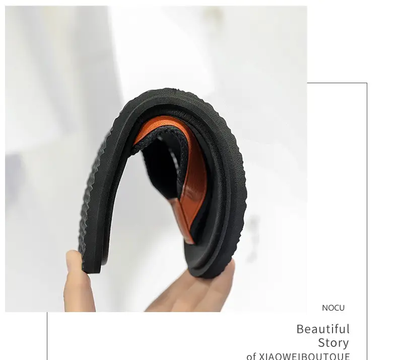 Men's Orange Strap Flip Flops Non-Slip Casual — feature 11