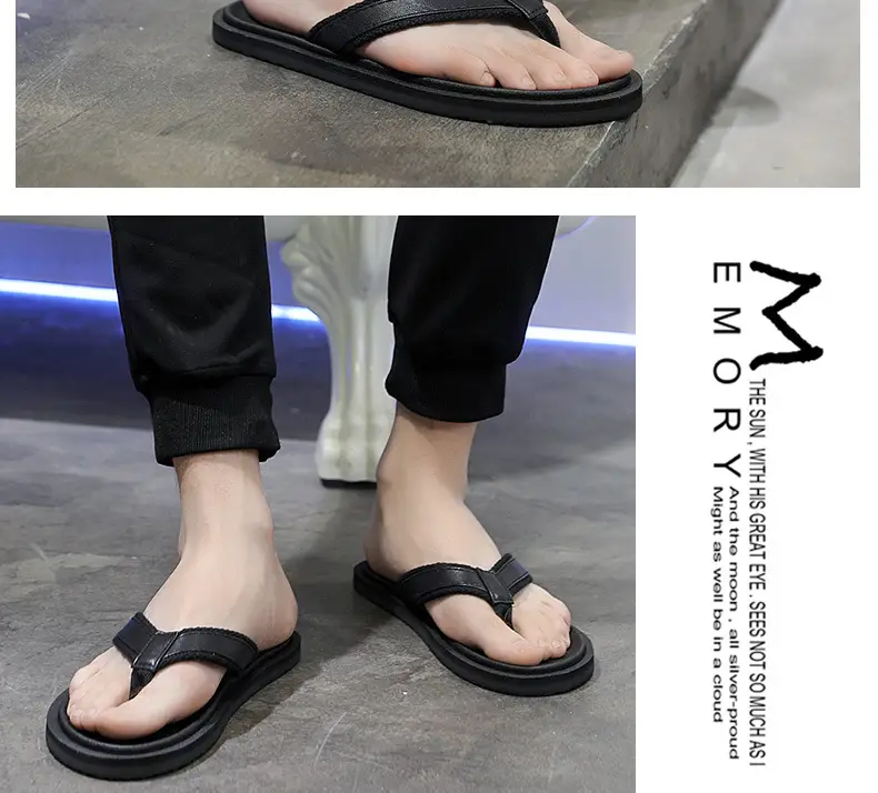Men's Orange Strap Flip Flops Non-Slip Casual — feature 13