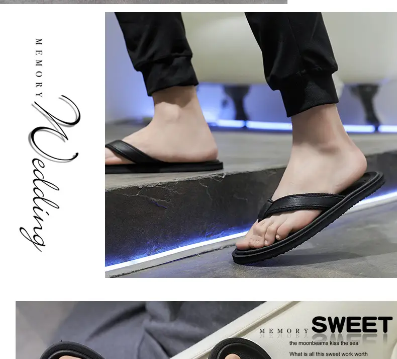 Men's Orange Strap Flip Flops Non-Slip Casual — feature 14