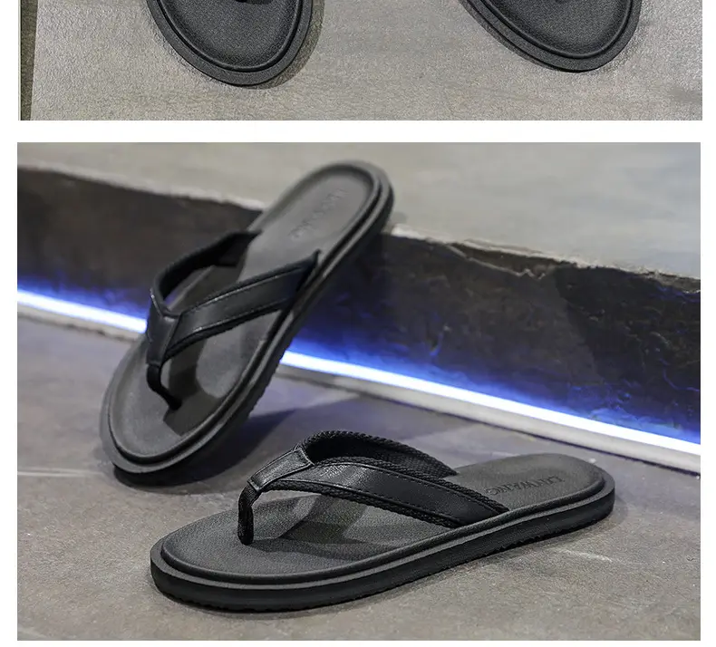 Men's Orange Strap Flip Flops Non-Slip Casual — feature 7