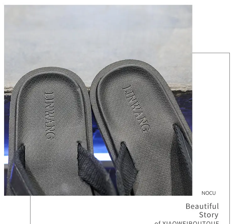 Men's Orange Strap Flip Flops Non-Slip Casual — feature 8