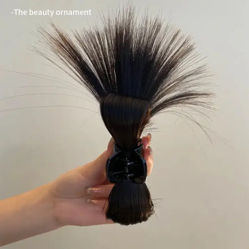 Half-Tied Hairpin Chicken Feather Ponytail High Ponytail Grip Clip Meatball Hair Accessory - Image 3