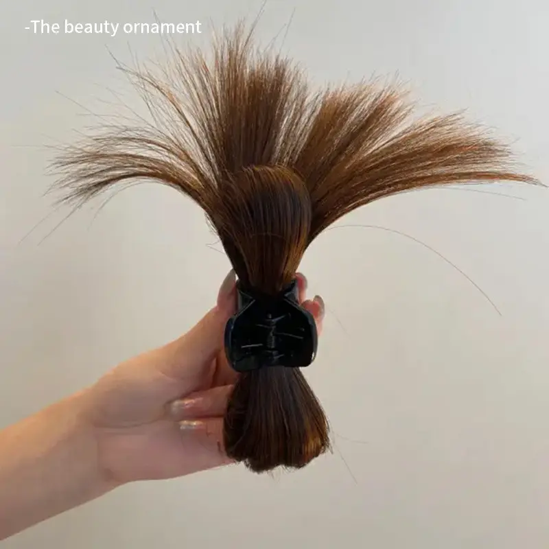 Half-Tied Hairpin Chicken Feather Ponytail High Ponytail Grip Clip Meatball Hair Accessory - Image 4