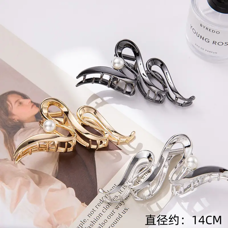 Gold Pearl Hair Clip for Women 11.5cm - Image 42