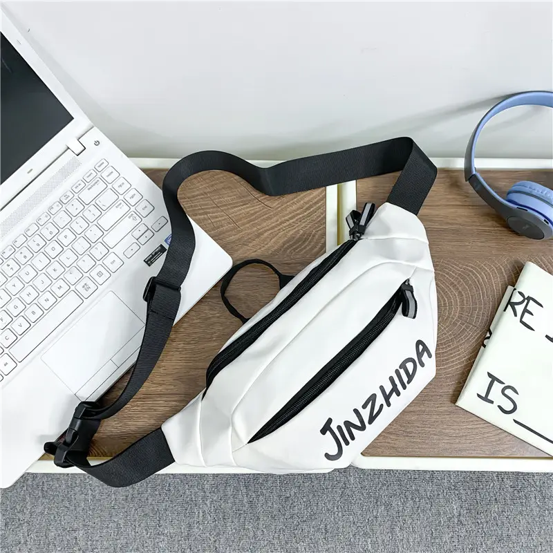 Men's Black Messenger Bag with Adjustable Strap - Image 2