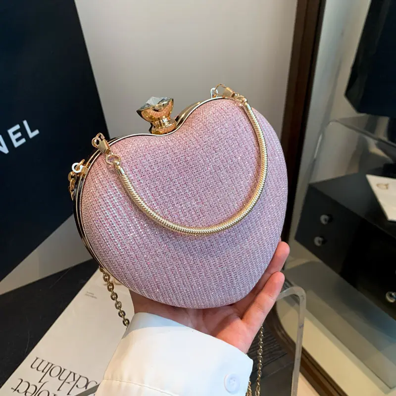 Blue Heart-Shaped Chain Crossbody Bag for Women - Image 9