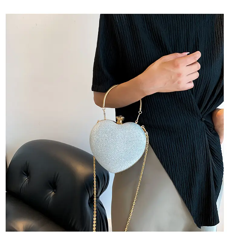 Blue Heart-Shaped Chain Crossbody Bag for Women — feature 18