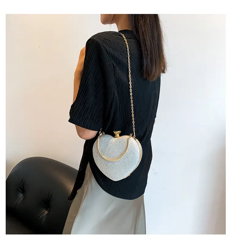 Blue Heart-Shaped Chain Crossbody Bag for Women — feature 20