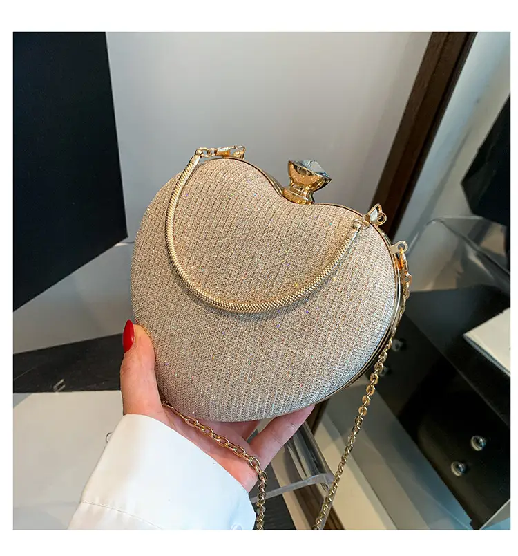 Blue Heart-Shaped Chain Crossbody Bag for Women — feature 21