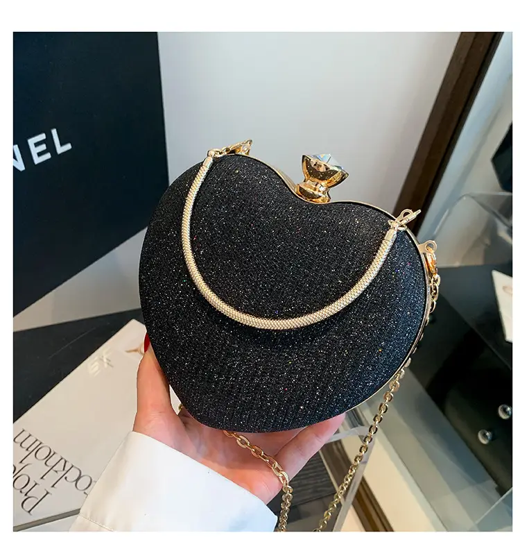 Blue Heart-Shaped Chain Crossbody Bag for Women — feature 24