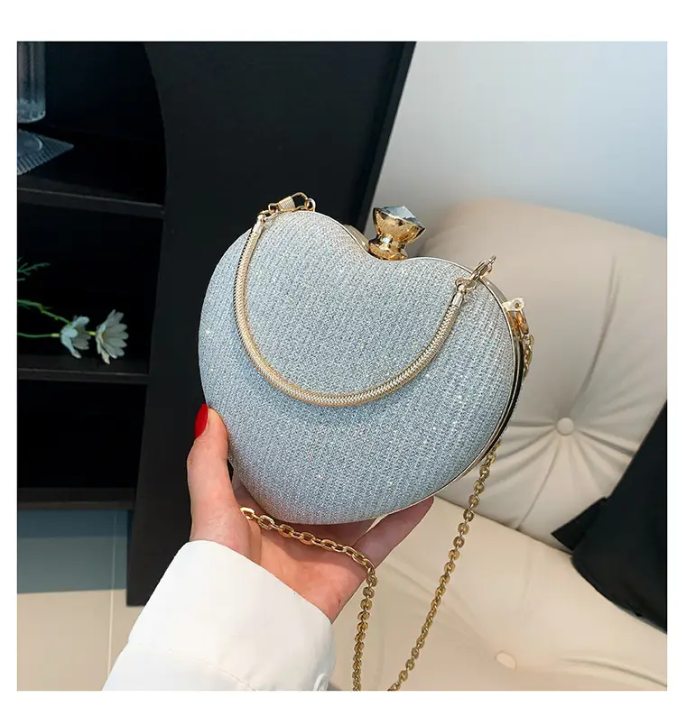 Blue Heart-Shaped Chain Crossbody Bag for Women — feature 25