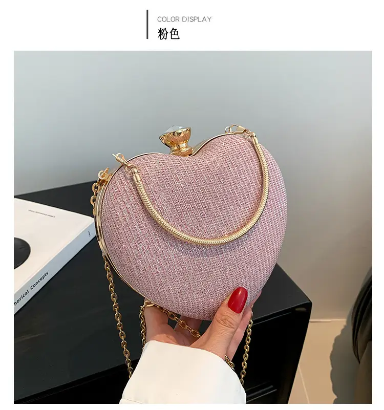 Blue Heart-Shaped Chain Crossbody Bag for Women — feature 28