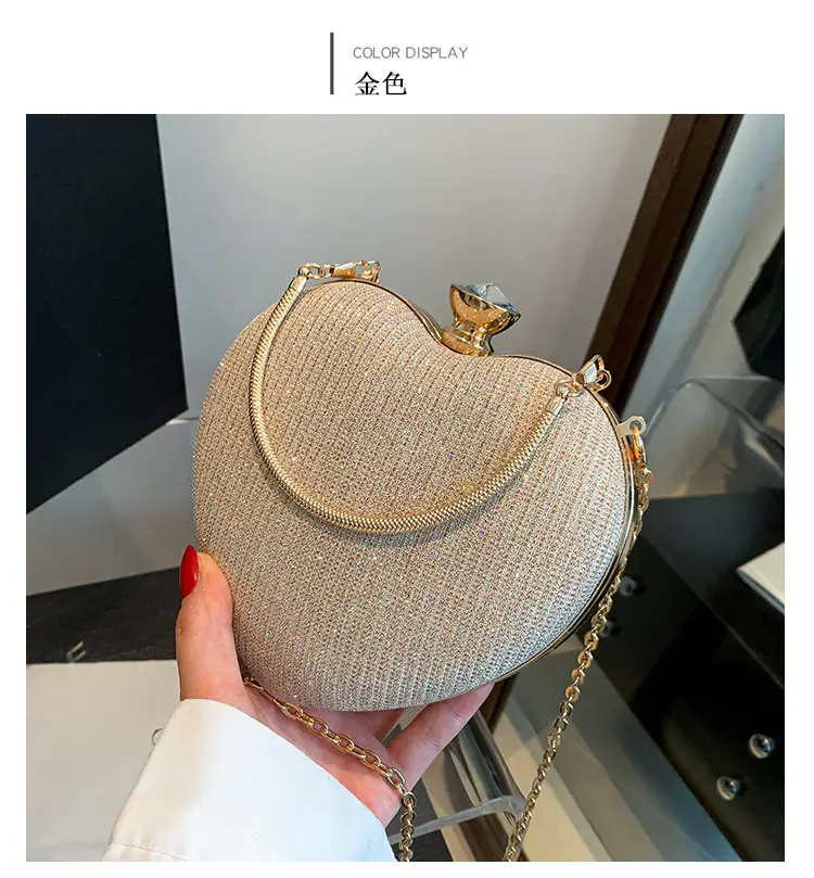 Blue Heart-Shaped Chain Crossbody Bag for Women — feature 30