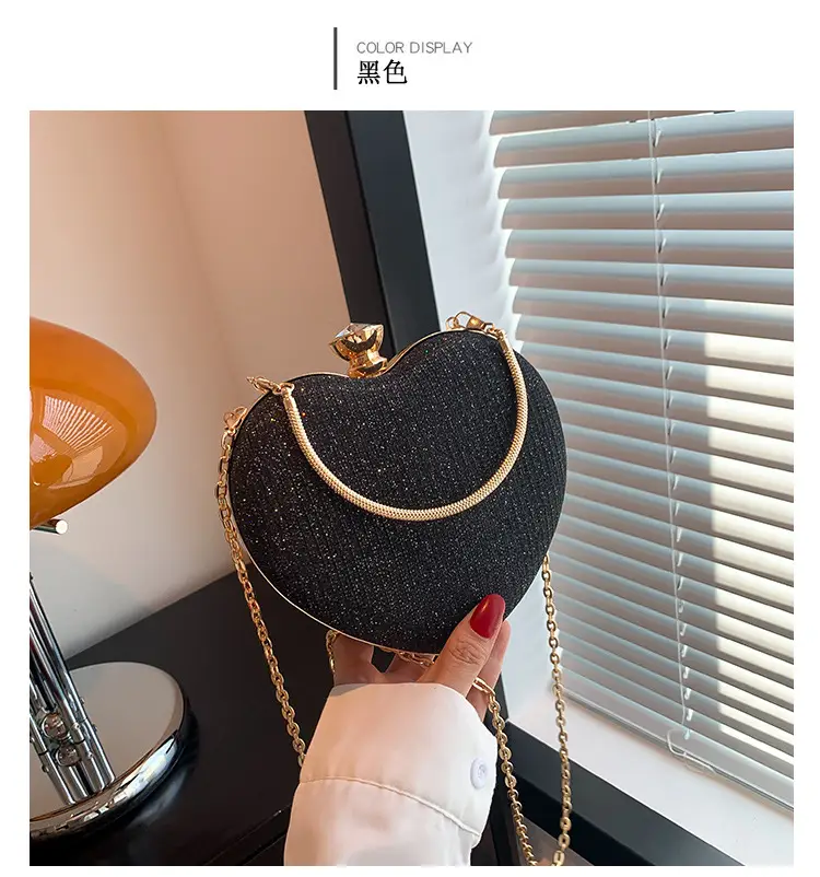 Blue Heart-Shaped Chain Crossbody Bag for Women — feature 31