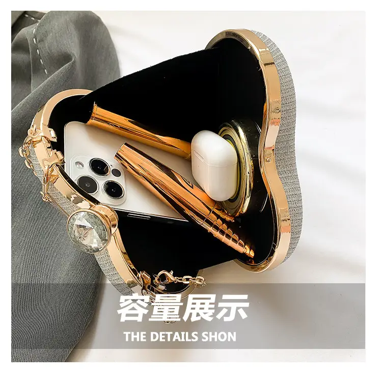 Blue Heart-Shaped Chain Crossbody Bag for Women — feature 6