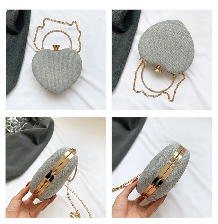 Blue Heart-Shaped Chain Crossbody Bag for Women — feature 7