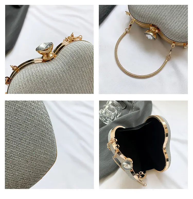 Blue Heart-Shaped Chain Crossbody Bag for Women — feature 8