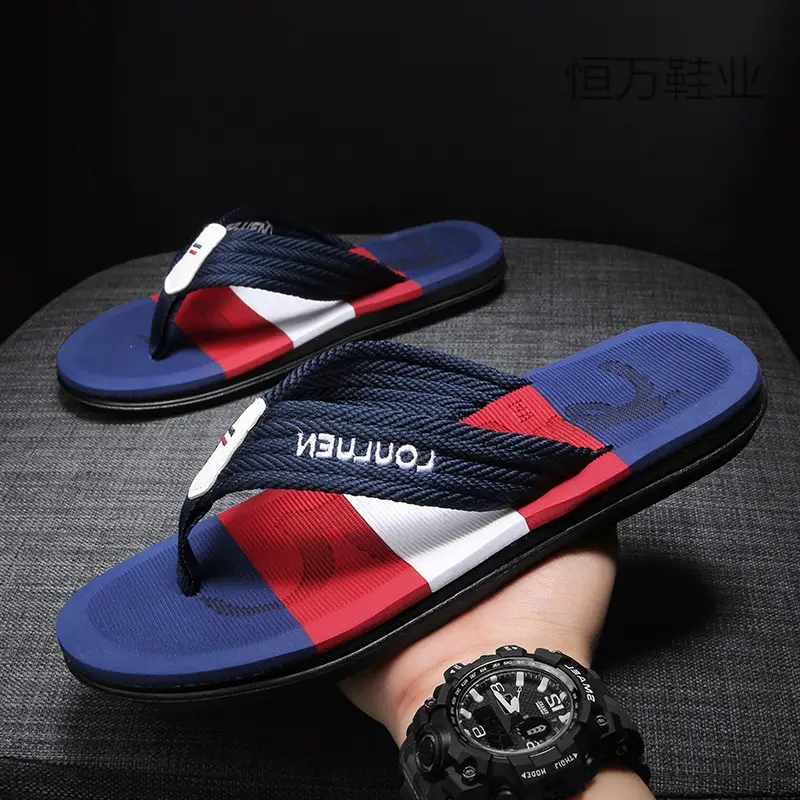 Fujian big manufacturers 2023 cross-border flip-flops men's beach slippers summer wear European and American men's sandals wholesale - Image 4