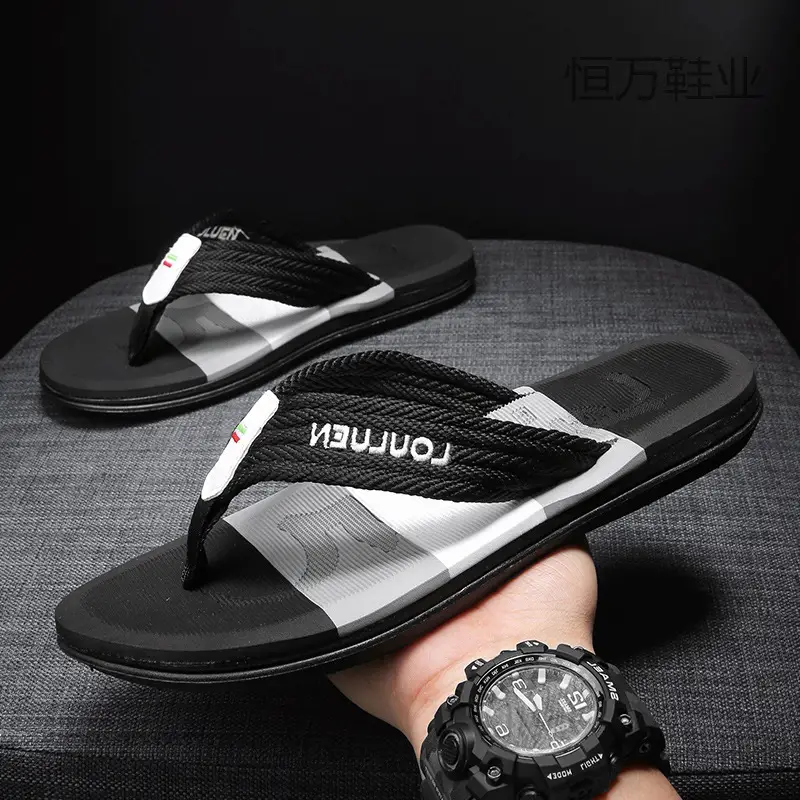 Fujian big manufacturers 2023 cross-border flip-flops men's beach slippers summer wear European and American men's sandals wholesale - Image 5