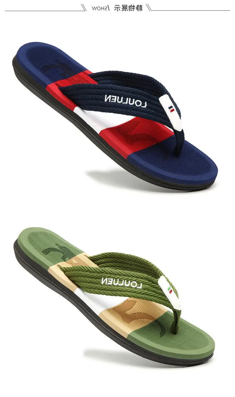 Fujian big manufacturers 2023 cross-border flip-flops men's beach slippers summer wear European and American men's sandals wholesale — feature 1