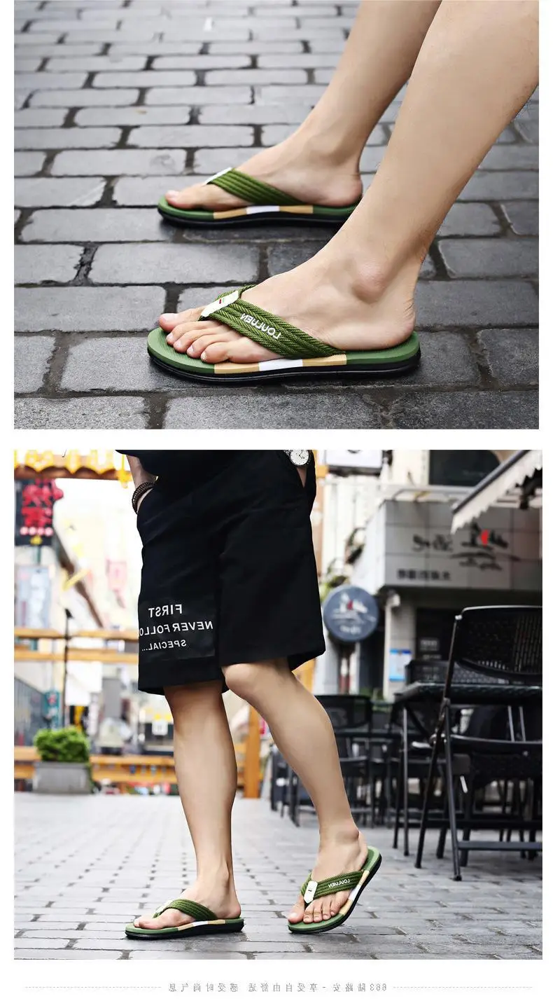 Fujian big manufacturers 2023 cross-border flip-flops men's beach slippers summer wear European and American men's sandals wholesale — feature 5