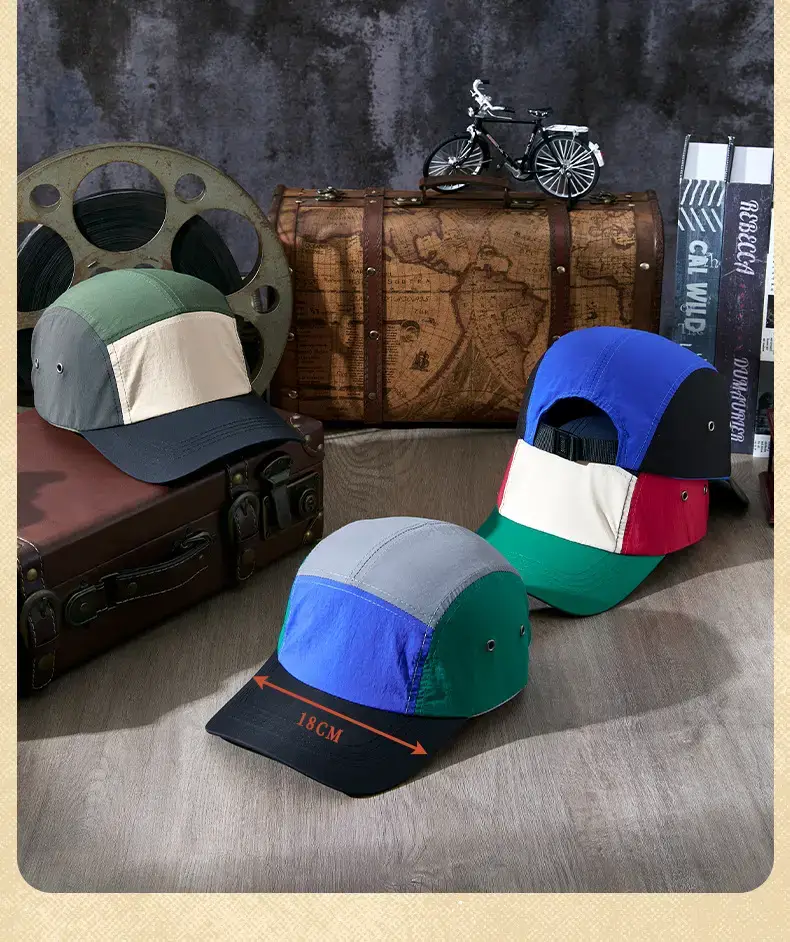 Women Retro Baseball Cap Green White Red Peak Sun Hat — feature 12