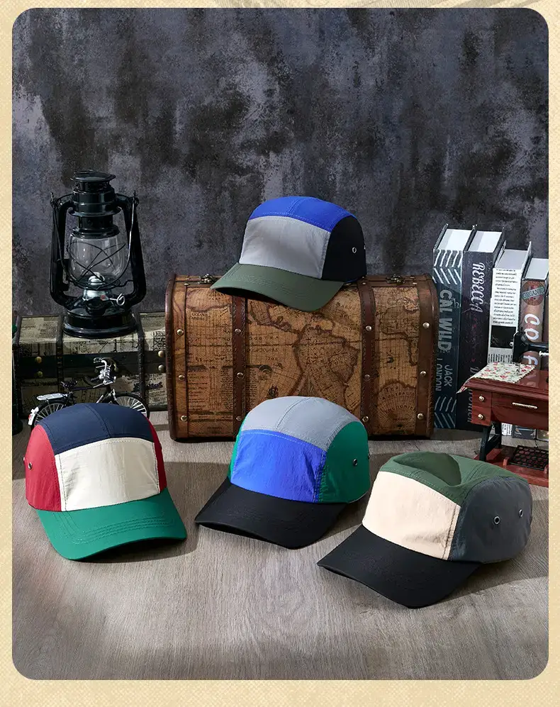 Women Retro Baseball Cap Green White Red Peak Sun Hat — feature 14