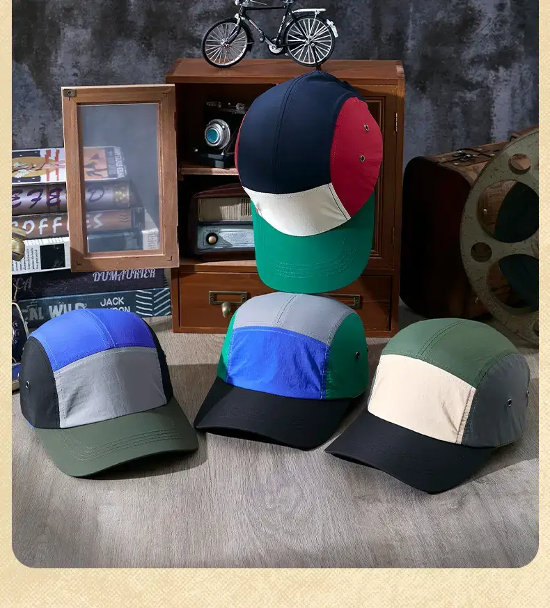 Women Retro Baseball Cap Green White Red Peak Sun Hat — feature 19