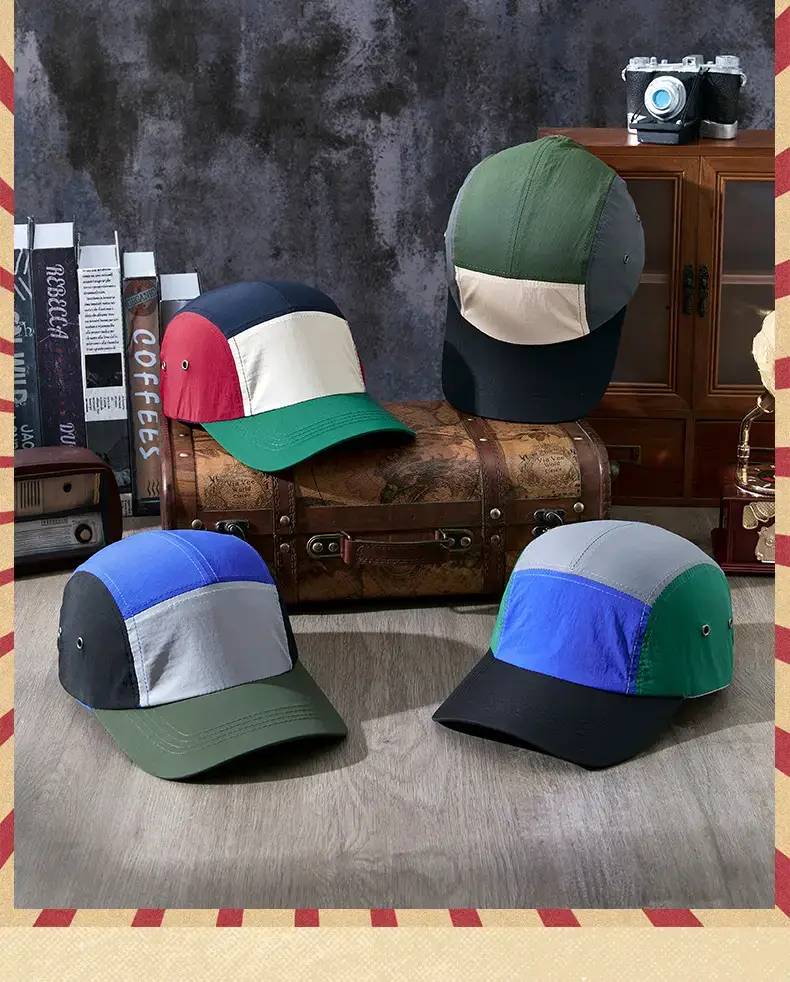 Women Retro Baseball Cap Green White Red Peak Sun Hat — feature 3