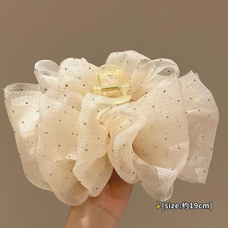 Black Feather Hair Clip Large Bow Back for Women