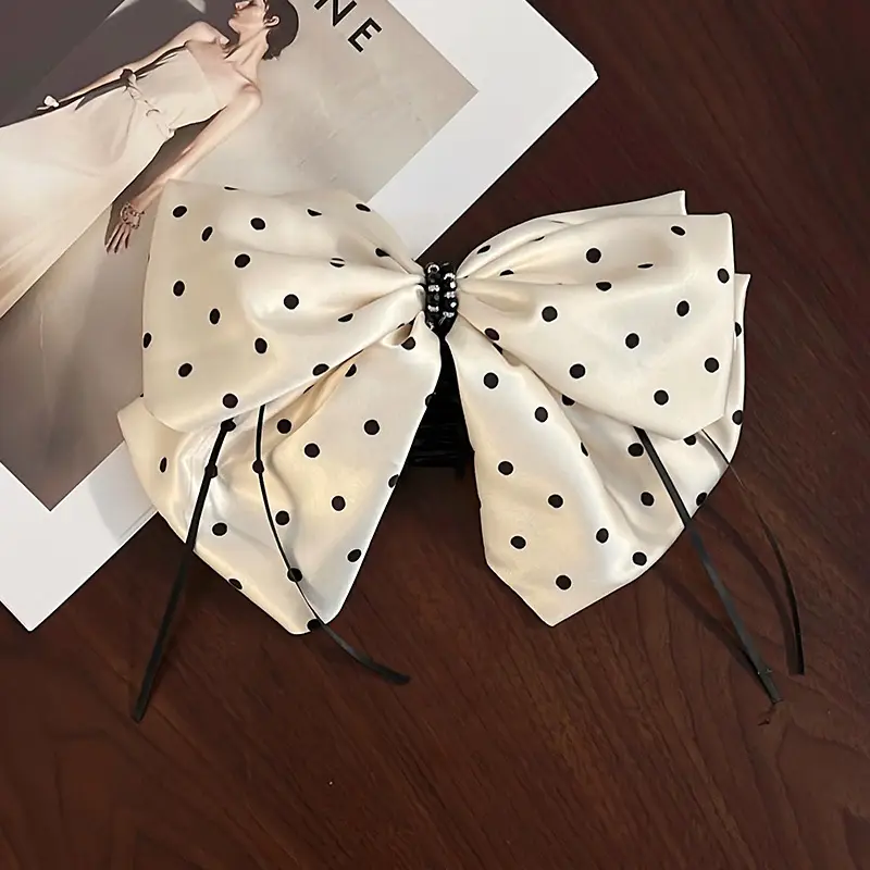Black Feather Hair Clip Large Bow Back for Women