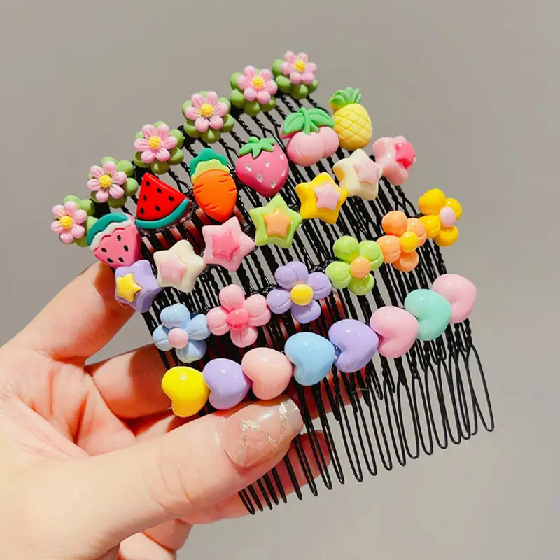 Cute Plastic Hairpin with Colorful Pom Pom for Girls — feature 21