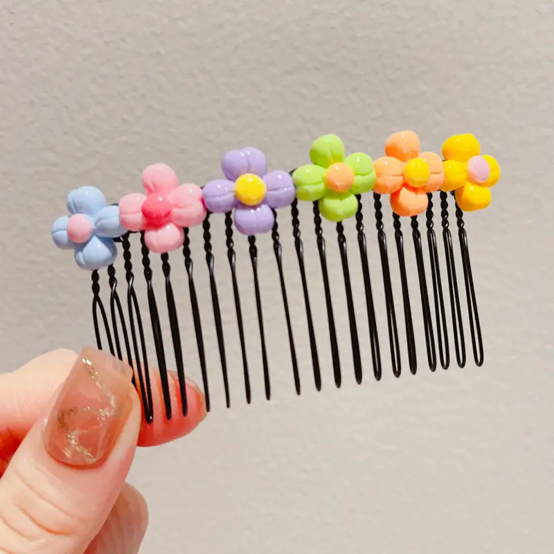 Cute Plastic Hairpin with Colorful Pom Pom for Girls — feature 27
