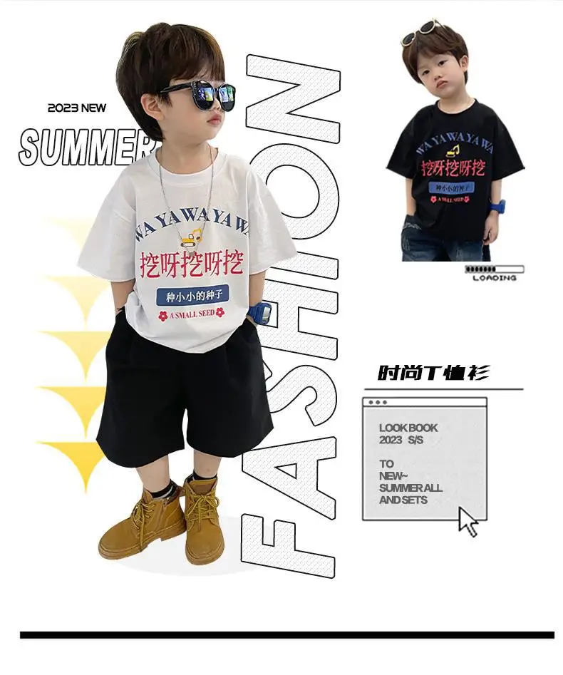 Cute Dig-Dig Print Cotton T-Shirt for Boys Summer 2026 — feature 2