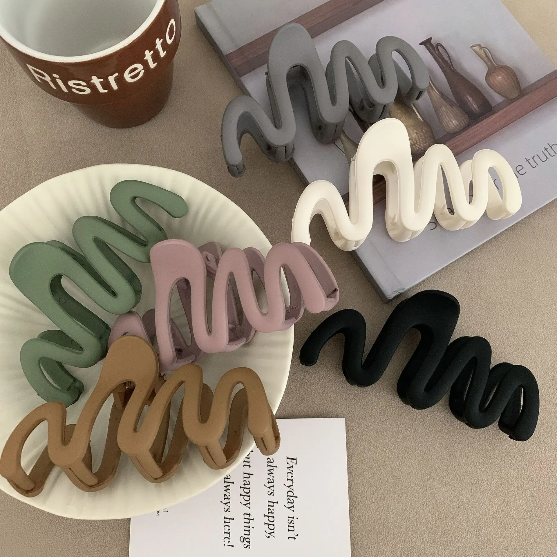2023 New Niche Curved Frosted Hairpin Women's Back of Head Clip