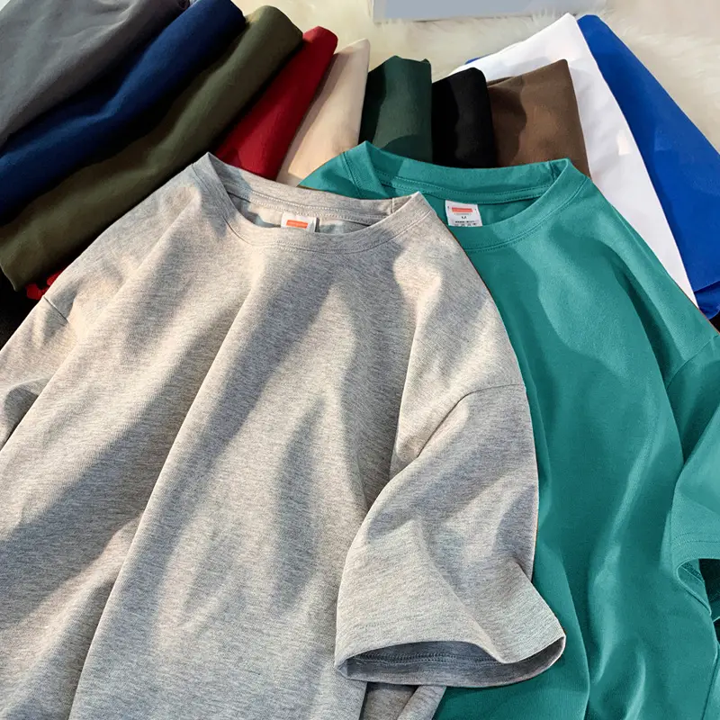 Heavy Weight T-Shirt Large Size Pure Cotton Loose Solid Color - Image 16