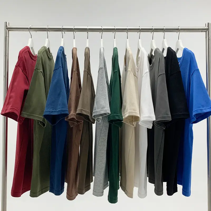 Heavy Weight T-Shirt Large Size Pure Cotton Loose Solid Color - Image 18