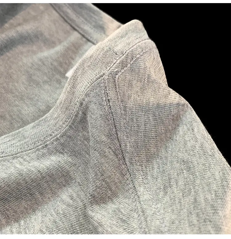 Heavy Weight T-Shirt Large Size Pure Cotton Loose Solid Color — feature 18