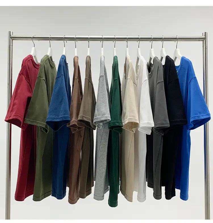 Heavy Weight T-Shirt Large Size Pure Cotton Loose Solid Color — feature 3