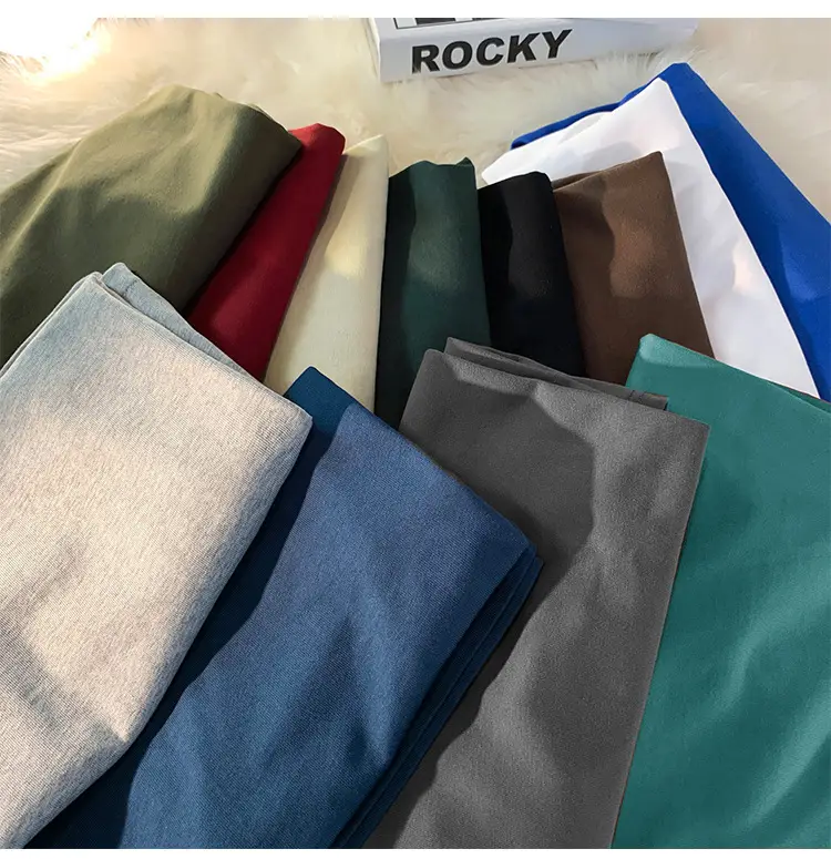 Heavy Weight T-Shirt Large Size Pure Cotton Loose Solid Color — feature 6
