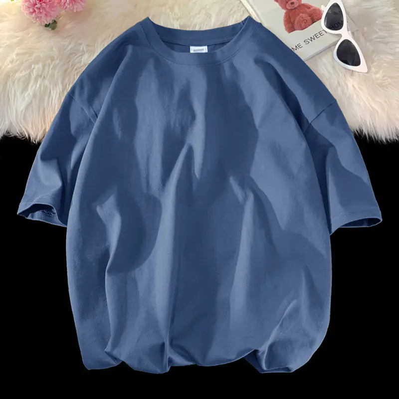 Heavy Weight T-Shirt Large Size Pure Cotton Loose Solid Color - Image 13