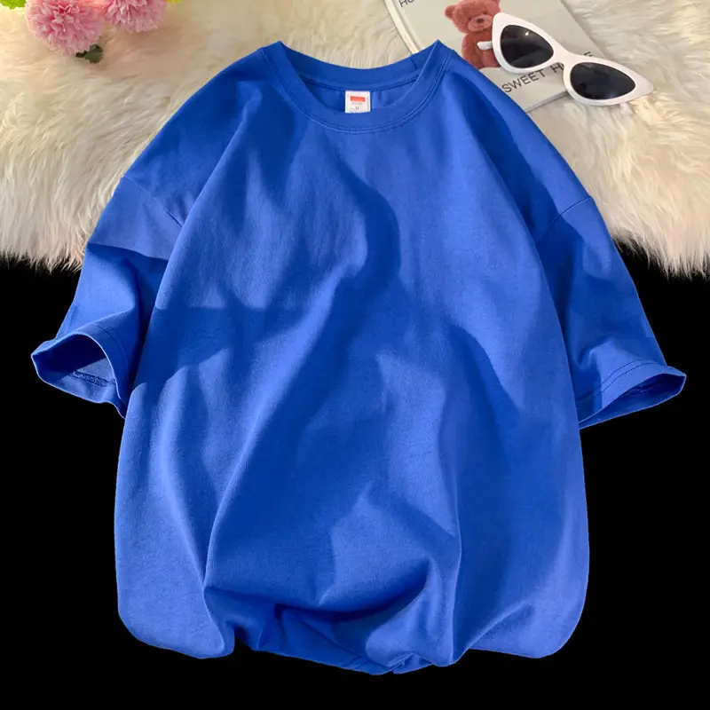 Heavy Weight T-Shirt Large Size Pure Cotton Loose Solid Color - Image 4