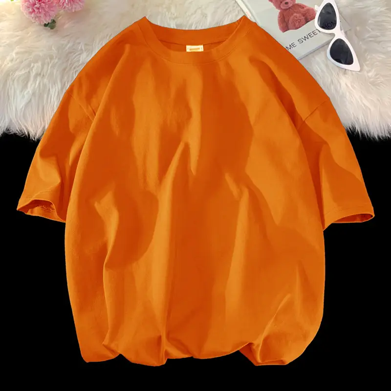 Heavy Weight T-Shirt Large Size Pure Cotton Loose Solid Color - Image 5