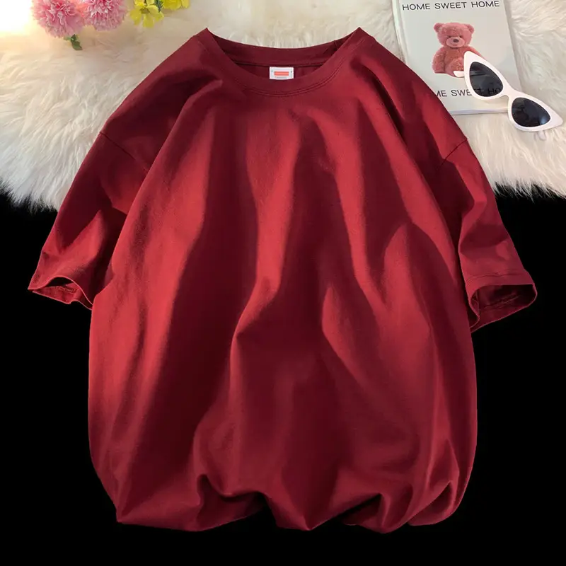Heavy Weight T-Shirt Large Size Pure Cotton Loose Solid Color - Image 6