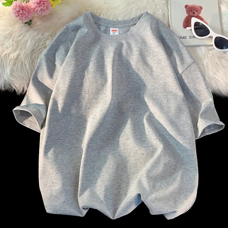Heavy Weight T-Shirt Large Size Pure Cotton Loose Solid Color - Image 7