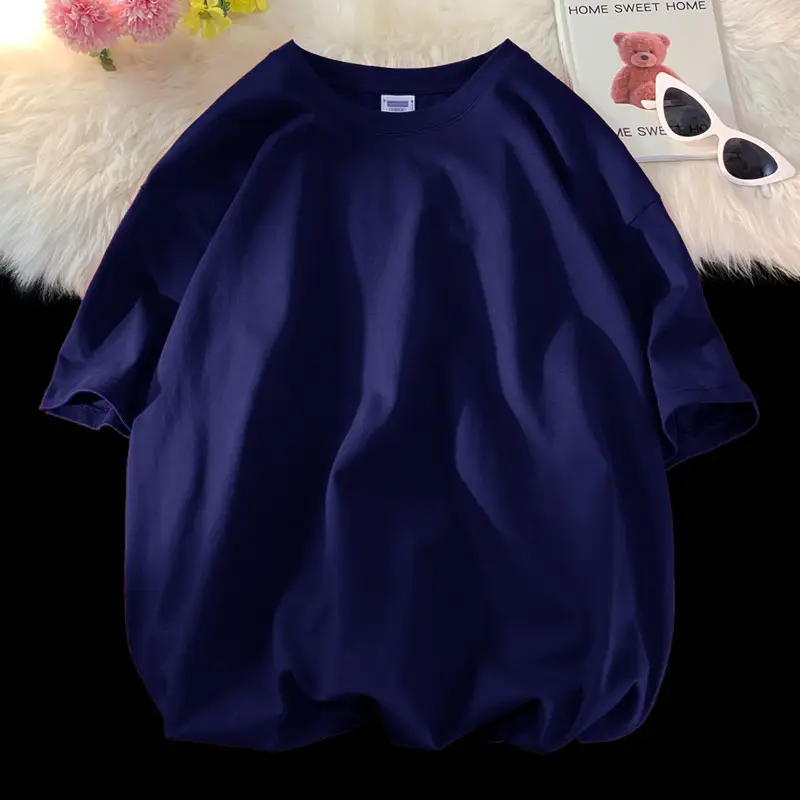 Heavy Weight T-Shirt Large Size Pure Cotton Loose Solid Color - Image 9