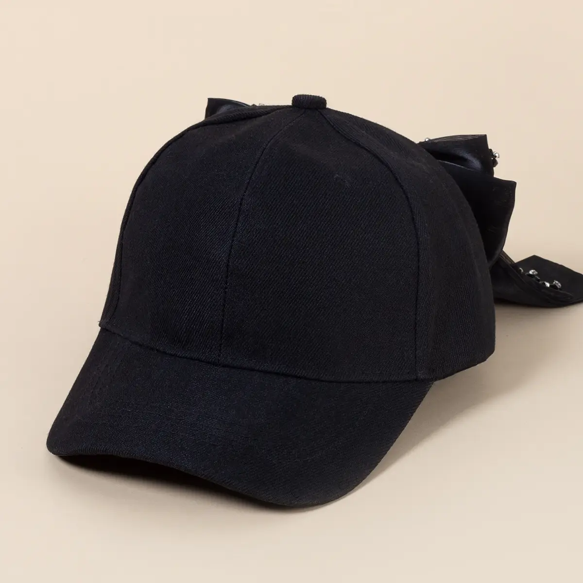 Black Bow Baseball Cap for Women Spring Summer Face Show — feature 13