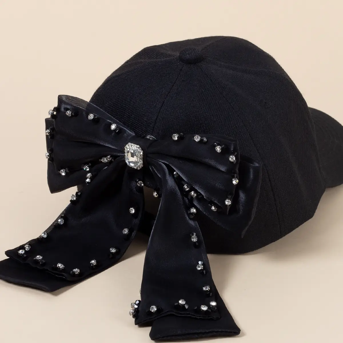 Black Bow Baseball Cap for Women Spring Summer Face Show — feature 15