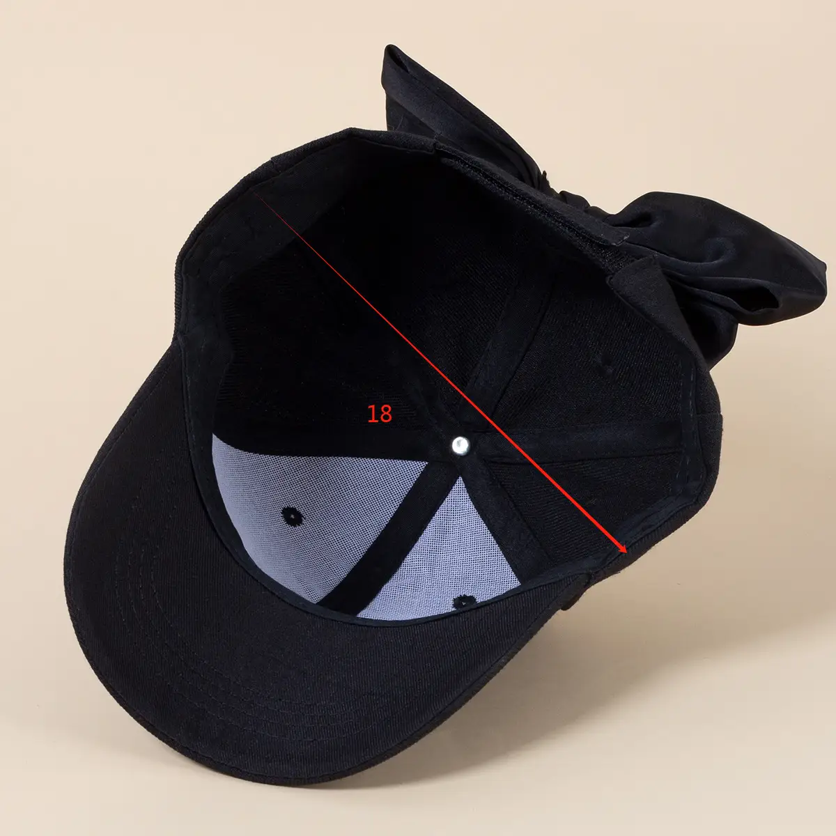 Black Bow Baseball Cap for Women Spring Summer Face Show — feature 2